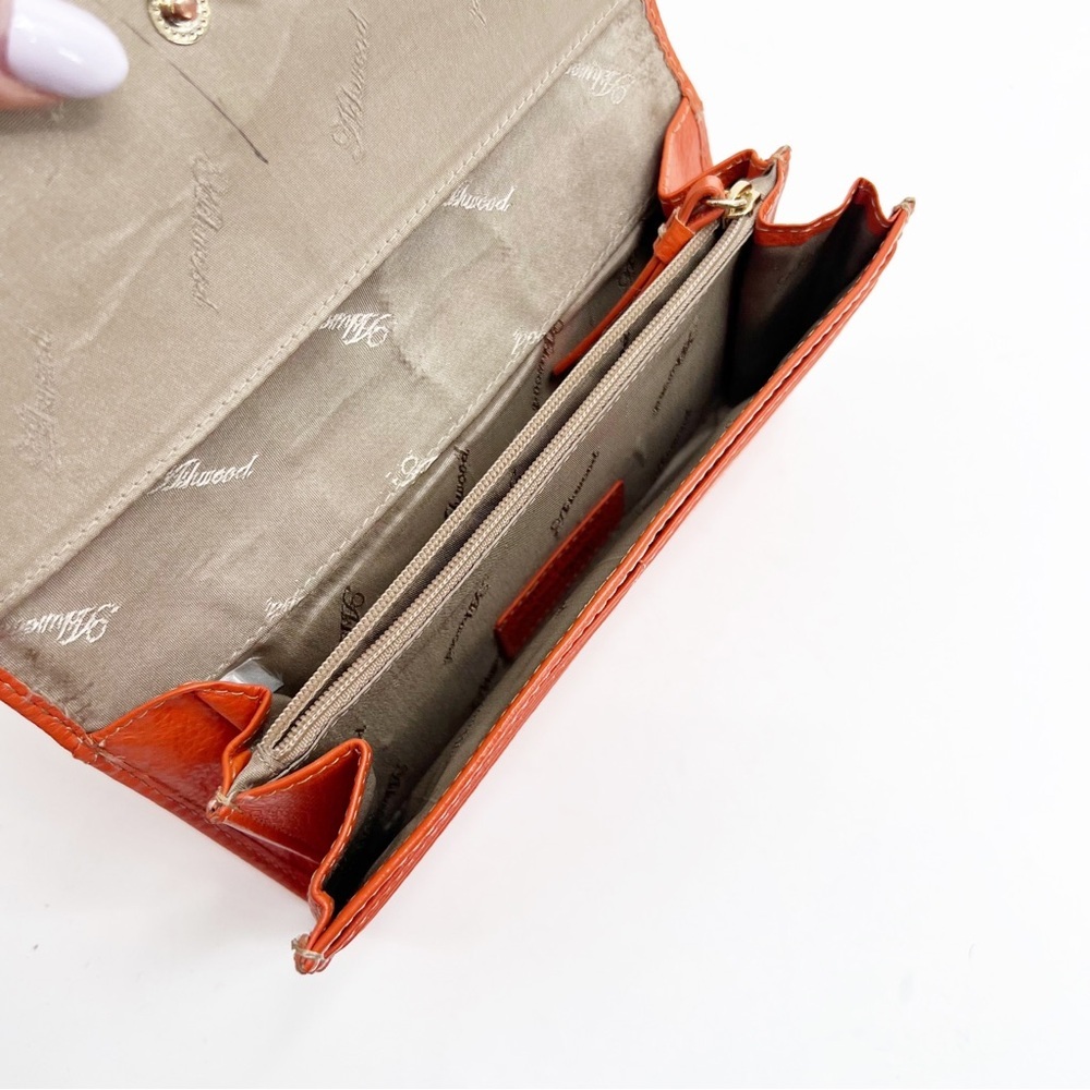 Ashwood Large Leather Note and Coin Purse Black Ash-14 Mandarin Orange - Picture 11 of 13